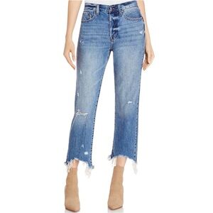 PISTOLA Jeans Charlie Distressed High Rise Straight Leg Button Fly Blue Size 25